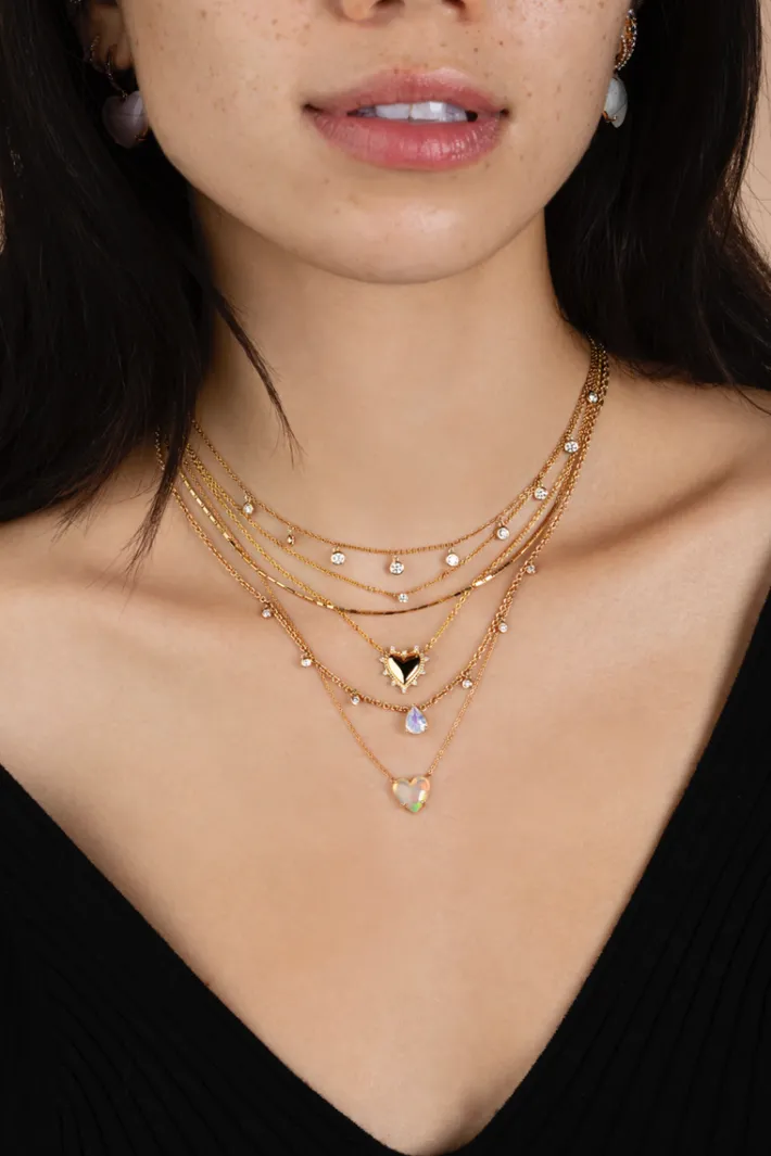 The Last Line Pear Solitaire Floating Necklace