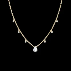 The Last Line Pear Solitaire Floating Necklace