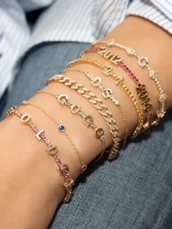 The Last Line Personalized Diamond Flower Tennis Bracelet