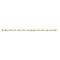 The Last Line Personalized Diamond Flower Tennis Bracelet