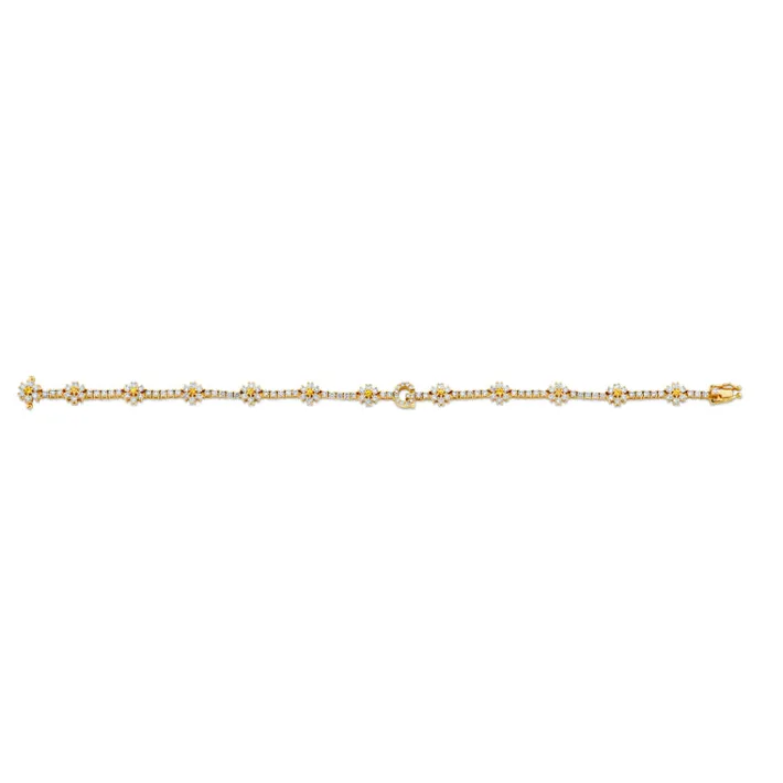 The Last Line Personalized Diamond Flower Tennis Bracelet