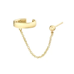 The Last Line Sphere Stud With Square Ear Cuff