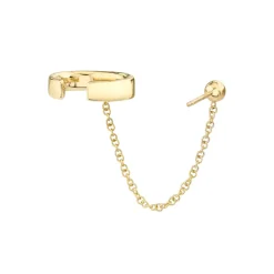 The Last Line Sphere Stud With Square Ear Cuff