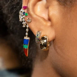 The Last Line Stone Horn Earring