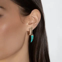 The Last Line Stone Horn Earring