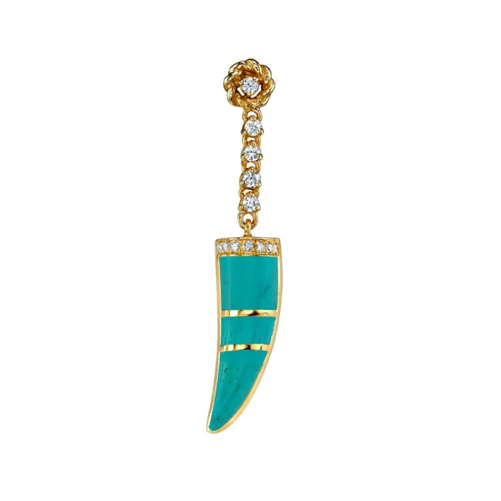 The Last Line Stone Horn Earring