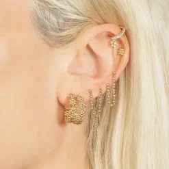 The Last Line Stud and Sphere Connected Earring