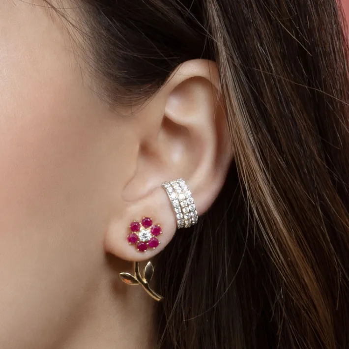 The Last Line Teddy Flower Earring