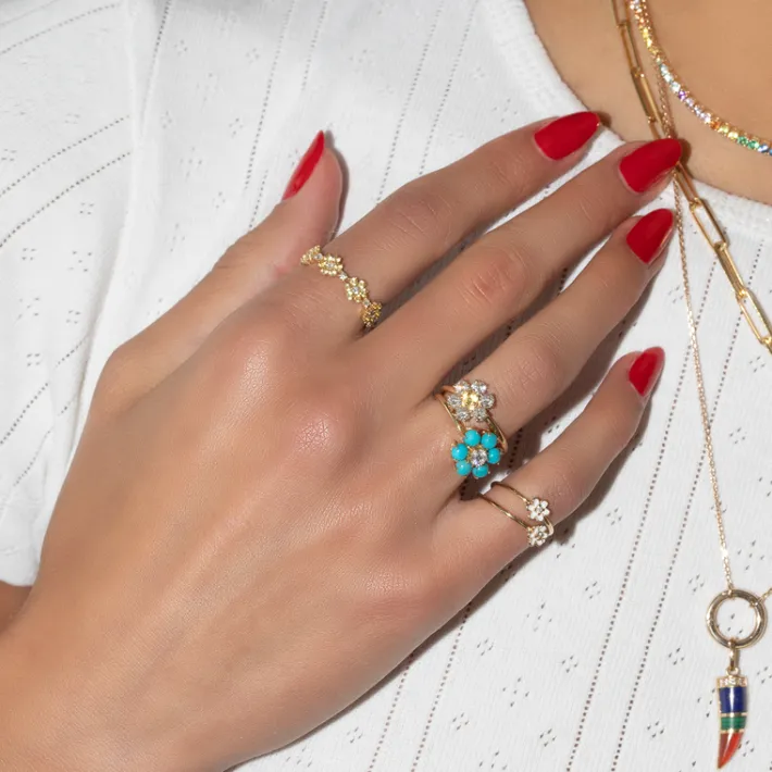 The Last Line Teddy Flower Ring